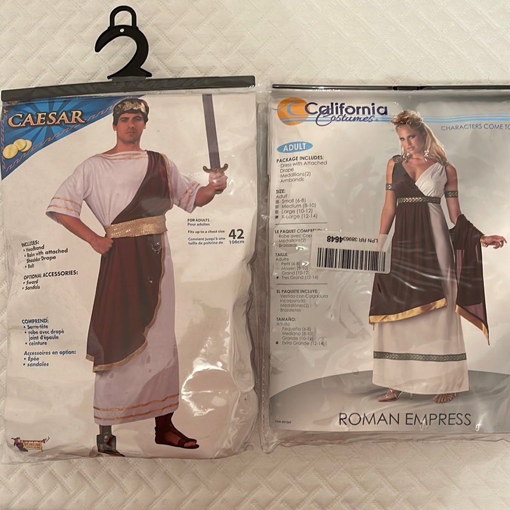 Roman or Greek god couples costume . Caesar